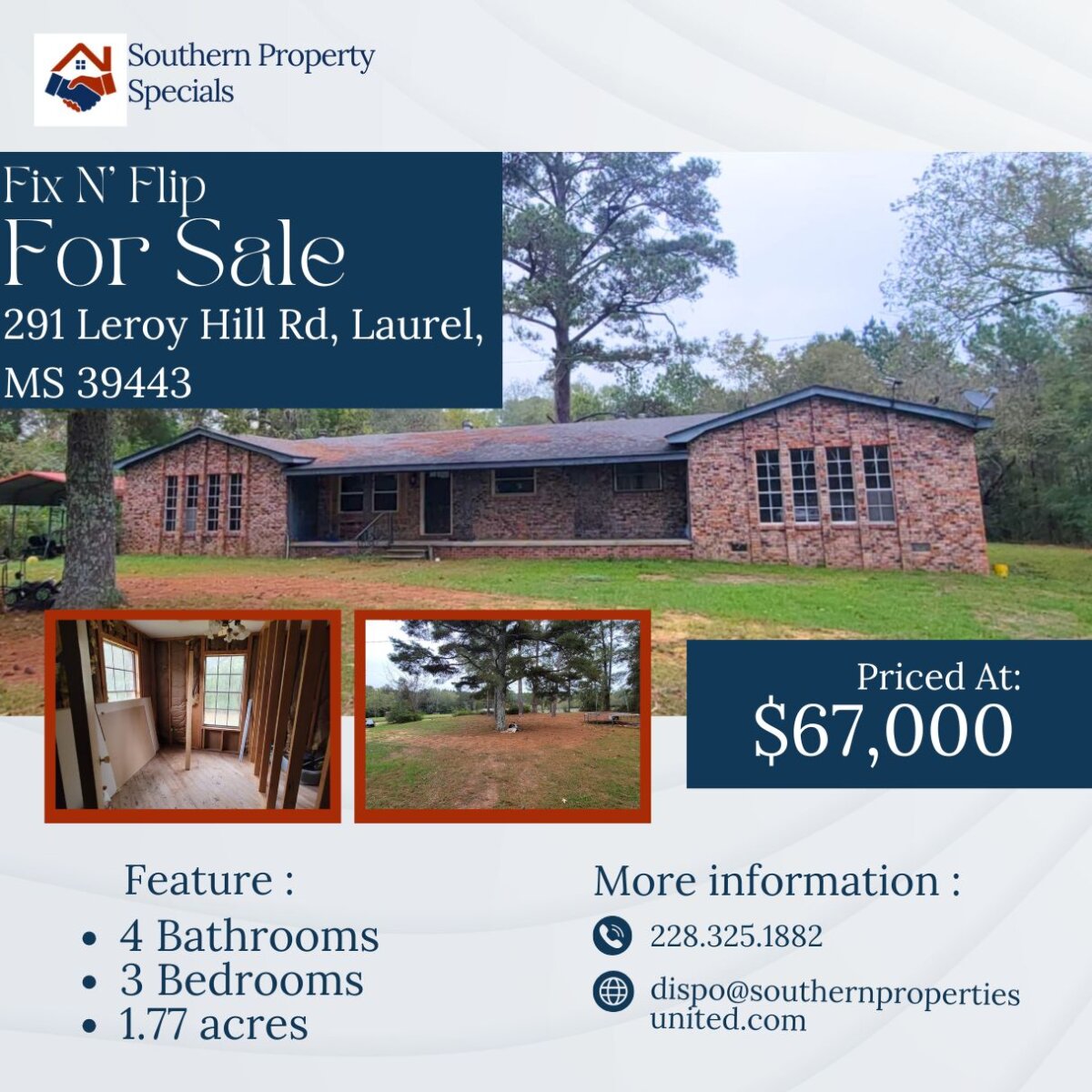 291 Leroy Hill Rd, Laurel, MS 39443 | www.southernpropertyspecials.com