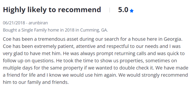 we buy houses georgia customer 5 star review