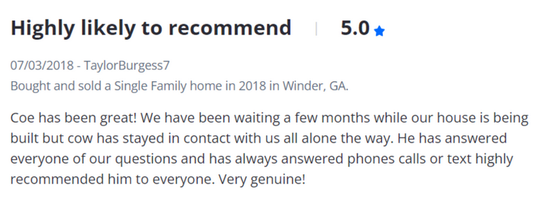 Coe Cameron Real Estate 5 star Review