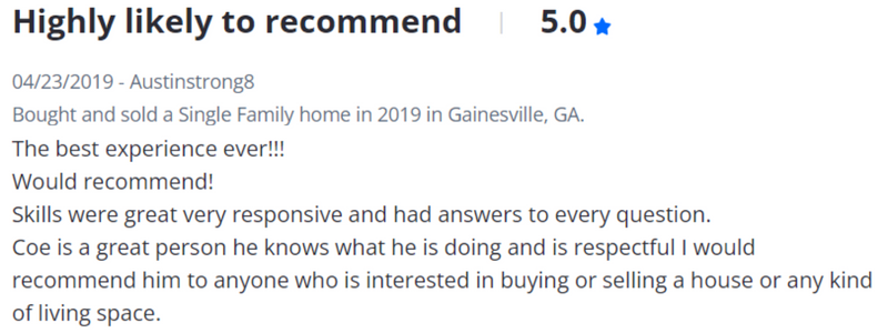 Sell my house fast georgia customer 5 star review