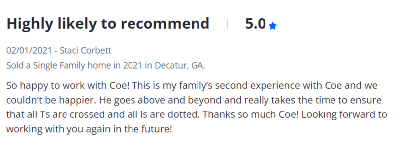Sell my house fast georgia customer 5 star review