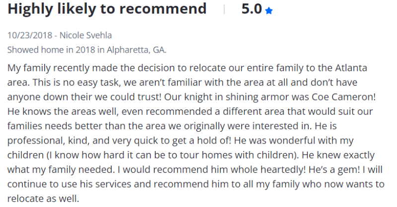 we buy houses georgia customer 5 star review