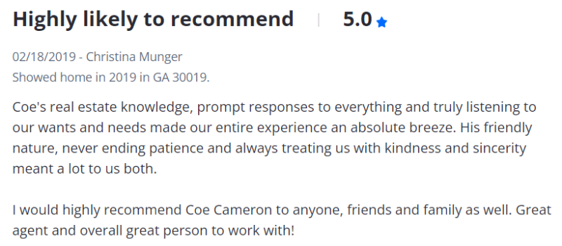 we buy houses georgia customer 5 star review