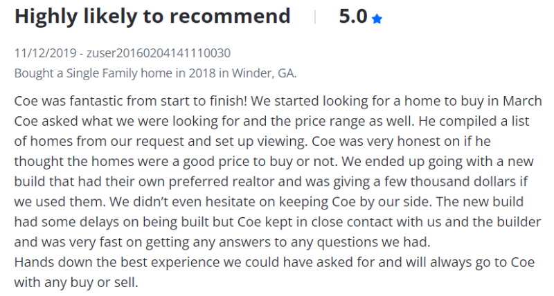 we buy houses georgia customer 5 star review