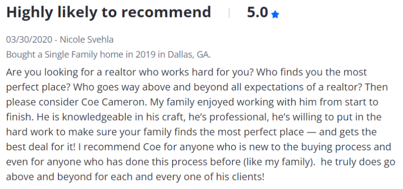 we buy houses georgia customer 5 star review