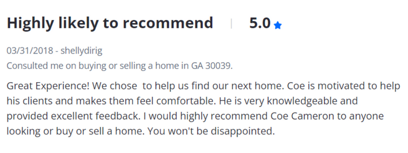 Coe Cameron Real Estate 5 star Review