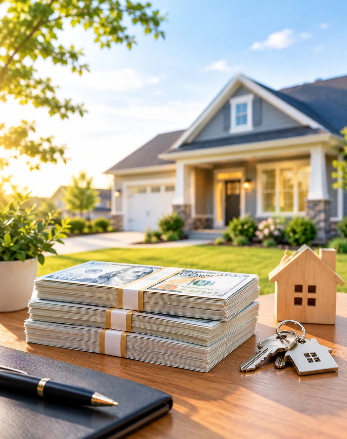 Homeowner reviewing multiple cash offer options