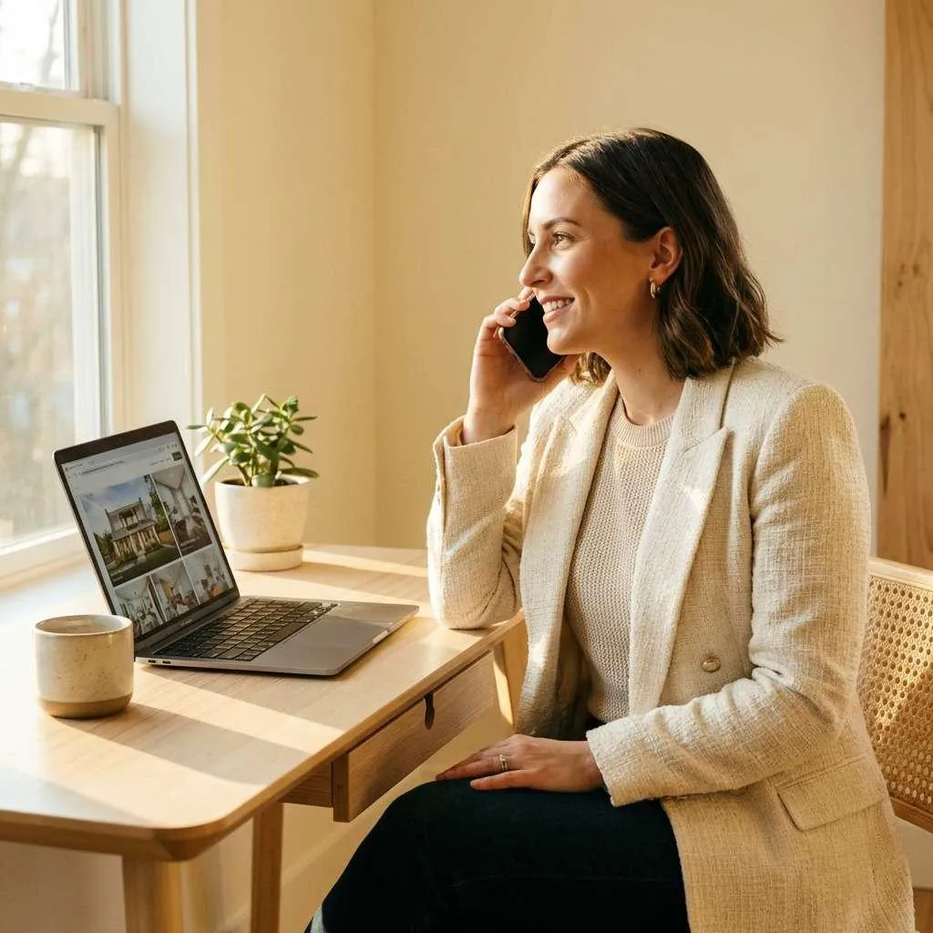 Real estate professional speaking with a homeowner on the phone