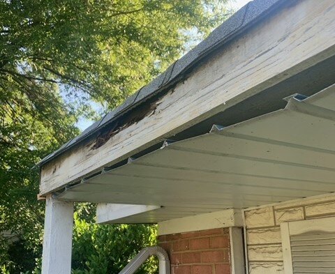 A damage ceiling of a damaged house
