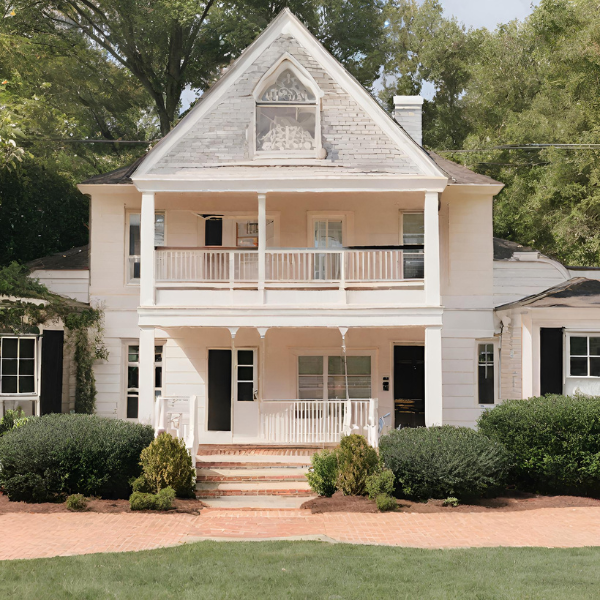 A white house in Virginia Beach with a clear and maintained garden.
