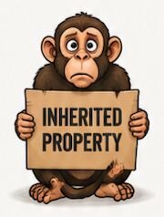 Monkey holding an Inherited Property sign