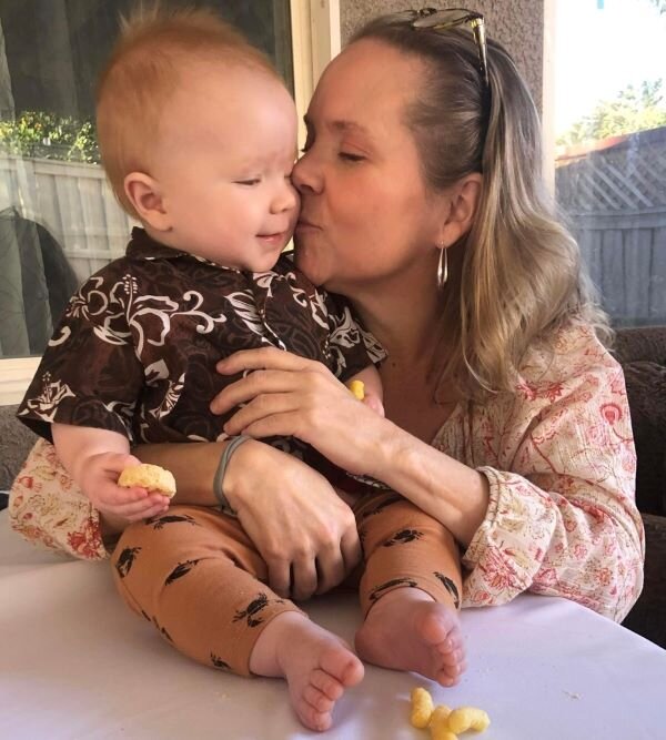 Gelou Starkey with her grandson.