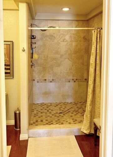 Master bathroom in California home before being remodeled.