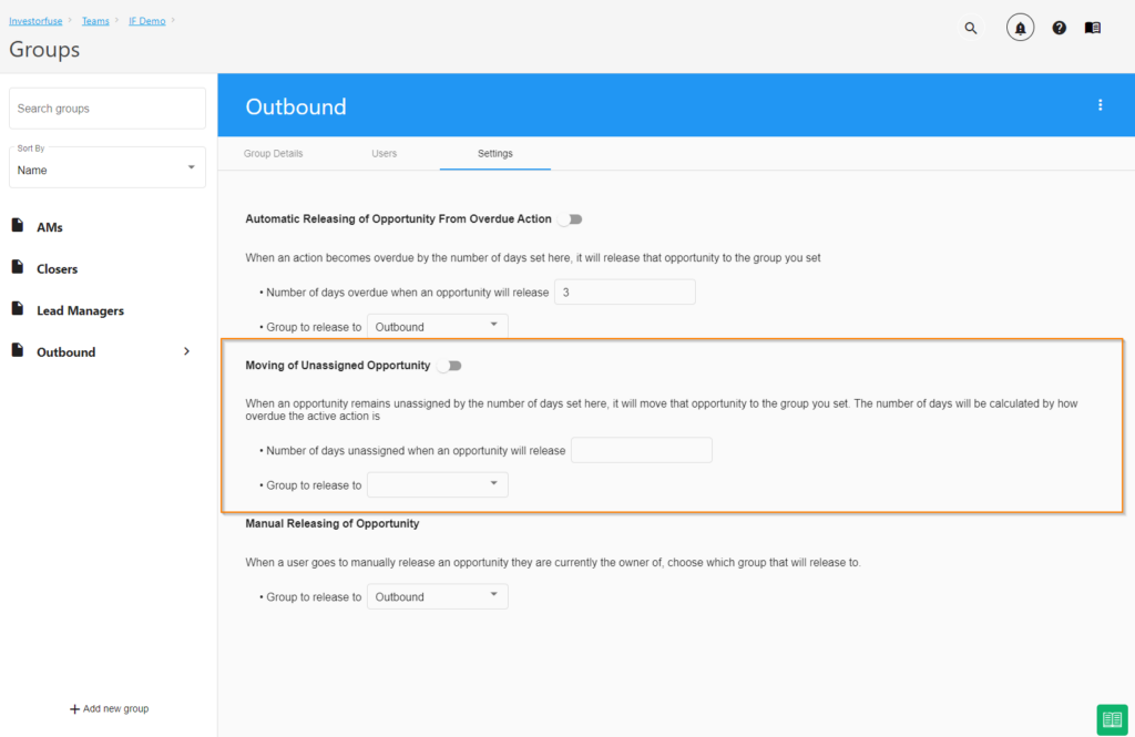 Unassigned Rule for Groups