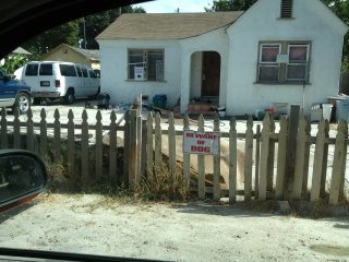 An older, inherited house in a Stockton, California neighborhood.