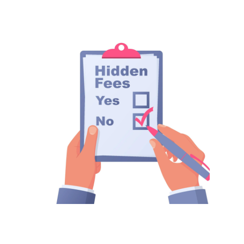 clip-art illustrating no hidden fees
