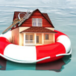 Home floating on a life preserver.