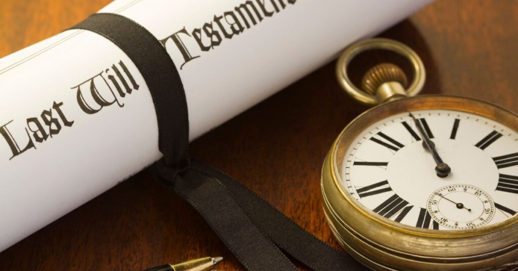 the probate process showing a document labeled 'Probate' surrounded by icons of estate distribution like a gavel, house, and money