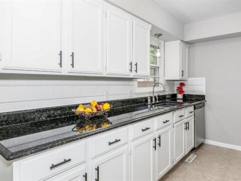 Kitchen with built in cabinets