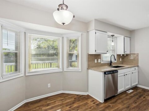 Kitchen with built in cabinets