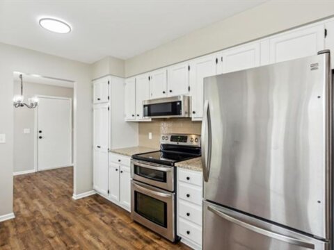 Kitchen with built in cabinets