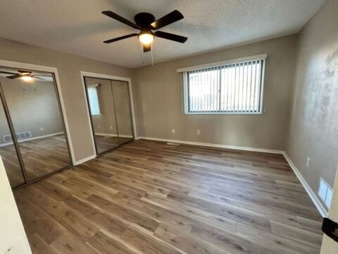 master bedroom with dual closets - newly renovation in Wichita KS