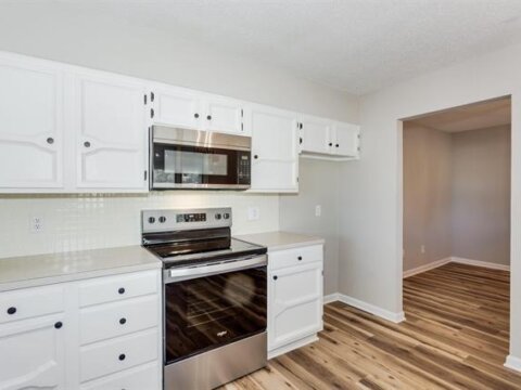 Big kitchen with built in cabinets