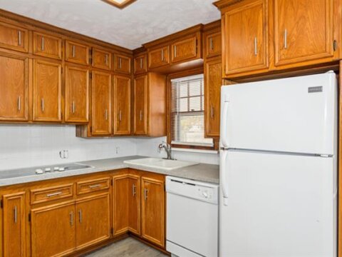 Kitchen with built in cabinets