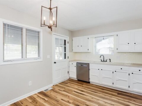 Big kitchen with built in cabinets