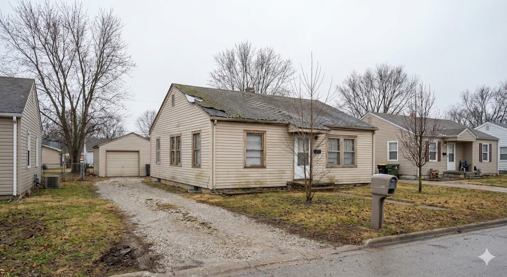 Older as-is home in Platte City Missouri needing repairs valued under $150,000