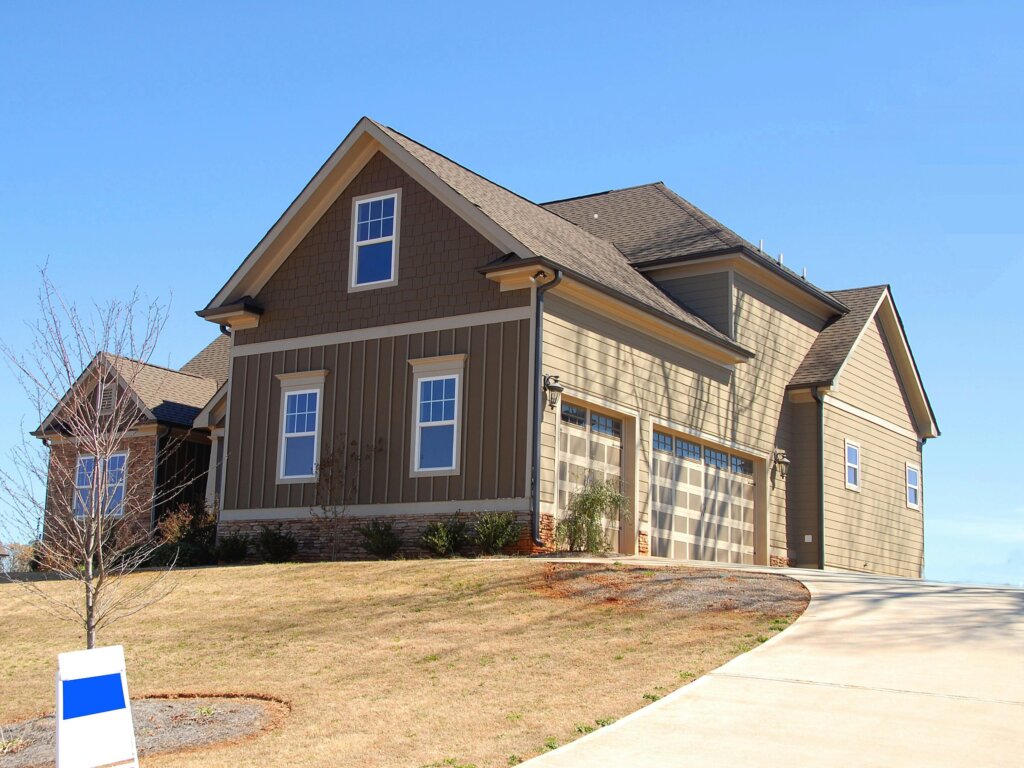 Newly built home with attached garage