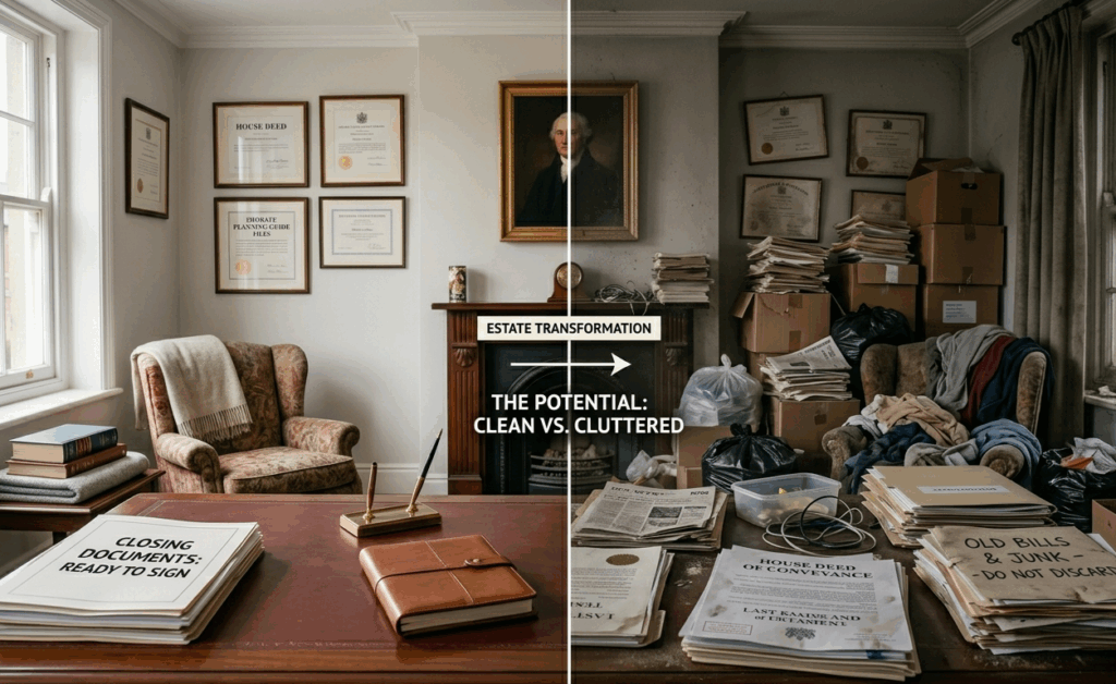 selling an inherited hoarder house in Delaware as is vs clean home comparison