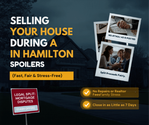 Selling your house during a divorce in Hamilton Ontario - cash home buyers infographic