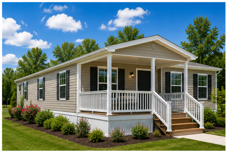 Move-in-ready manufactured home representing the first steps in buying a mobile home in Georgia.