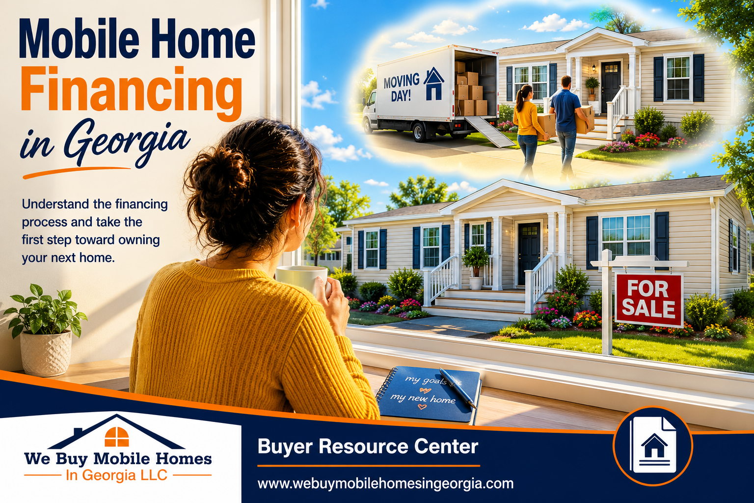 Couple reviewing financing options before purchasing a manufactured home in Georgia.