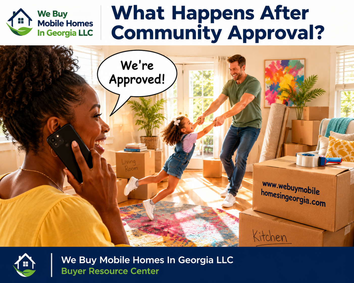 New mobile home buyer completing the final steps after receiving community approval.