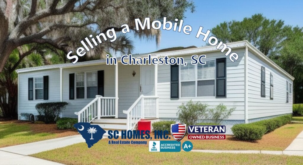 This image shows a mobile home in Charleston, SC. The mobile home is in good condition and is located in a quiet neighborhood. The home has a large backyard with plenty of space for a family to enjoy.