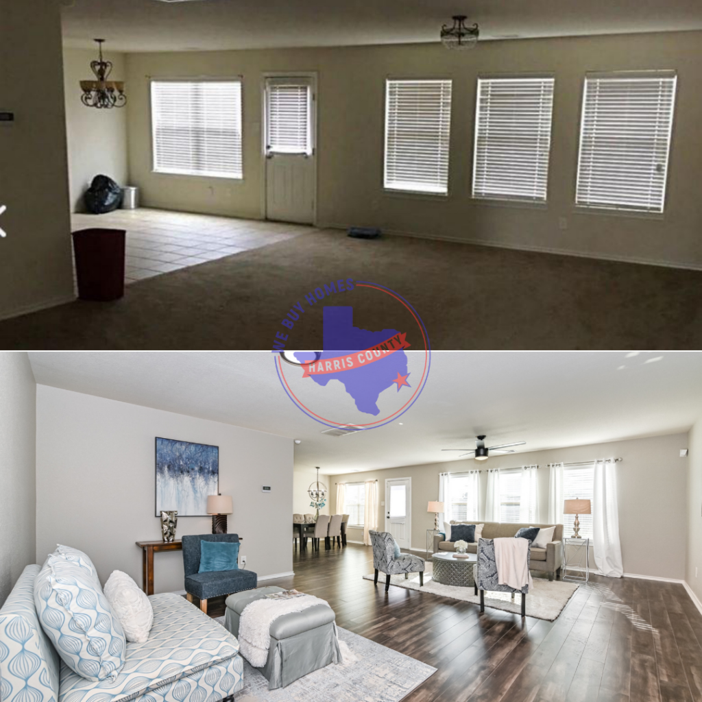 before and after family room