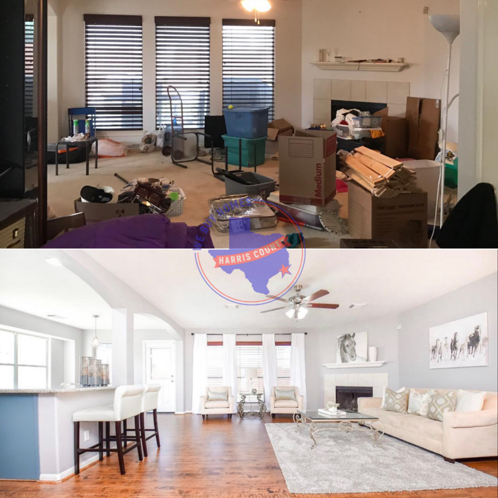 before and after living room
