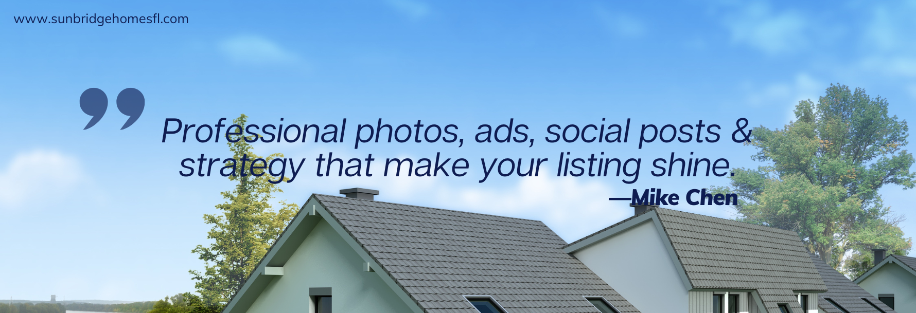Professional photos, ads, social posts & strategy that make your listing shine.