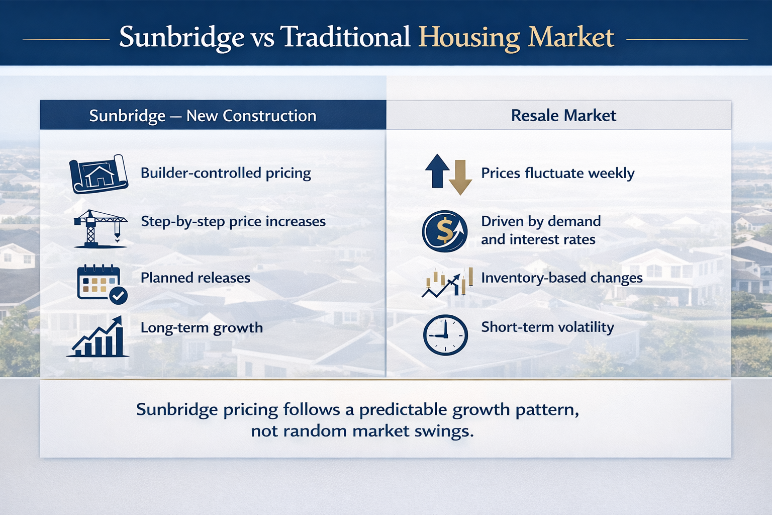 sunbridge vs traditional  housing market
