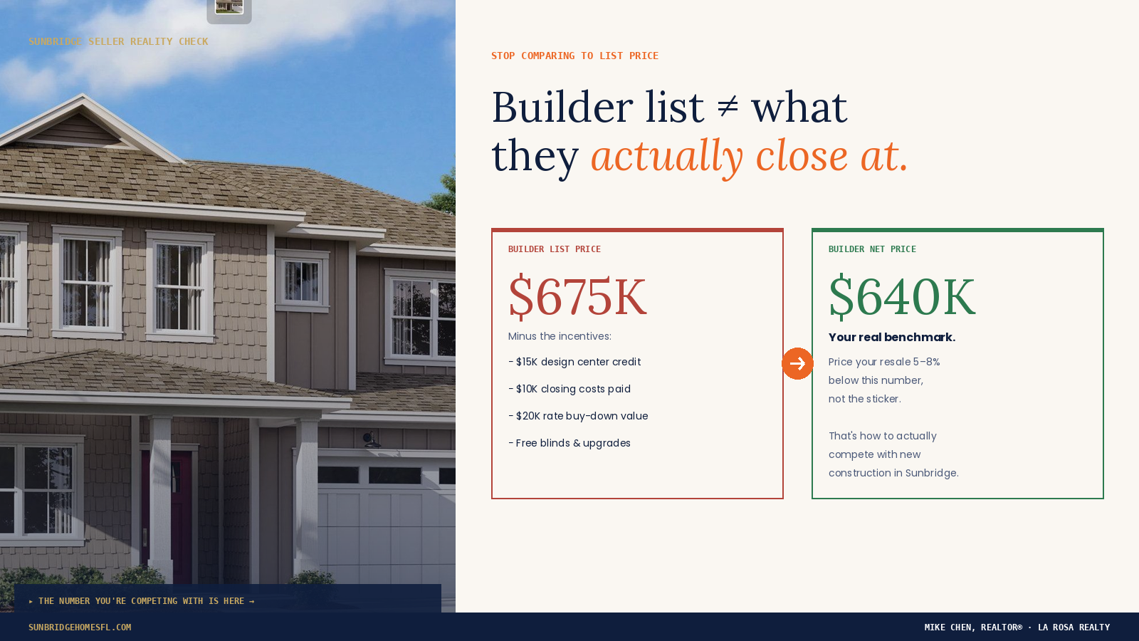 Builder List Price vs Net Price in Sunbridge (What Buyers Actually Pay)