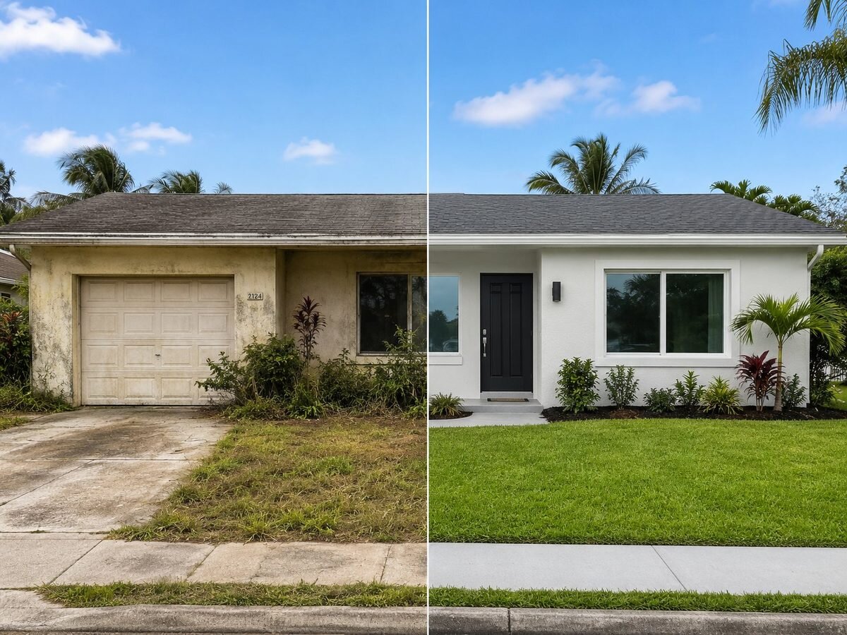 A Jacksonville home Atlas Home Buyers purchased as-is and renovated — before and after