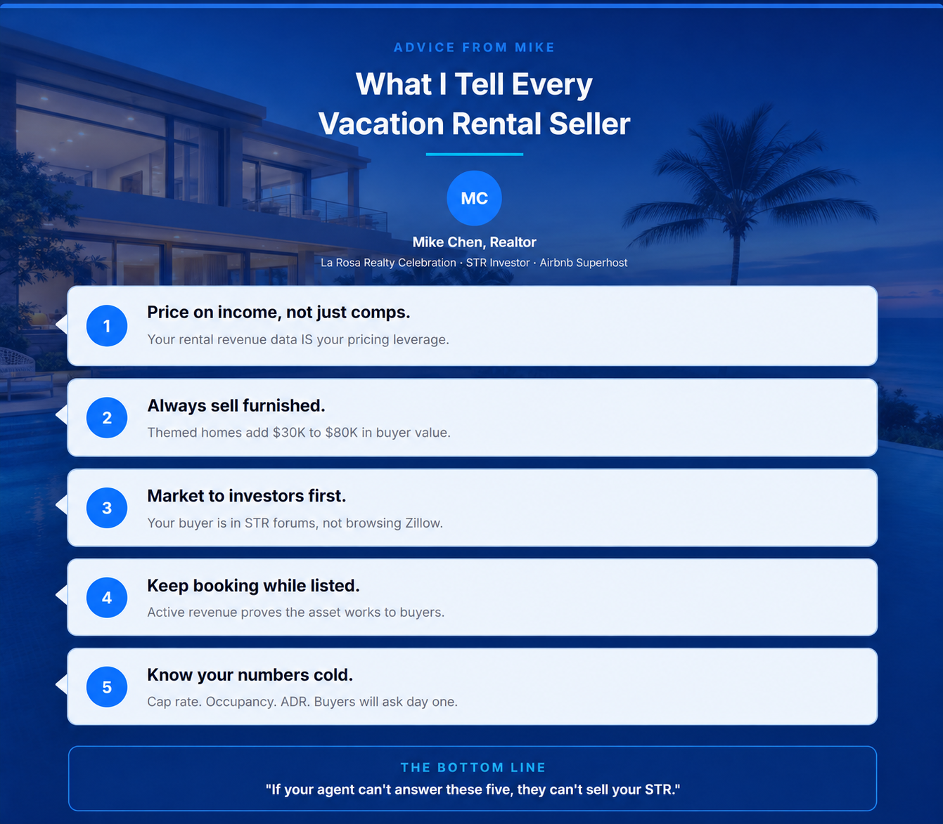Vacation Rental Selling Tips from Mike Chen
