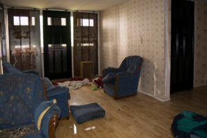 messy living room
