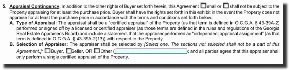 appraisal contingency sample