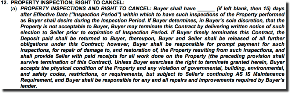 sample inspection provision