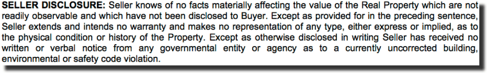 sell disclosure requirement