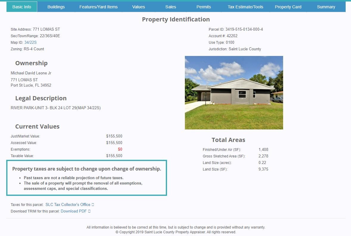 port st lucie property report card