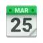 Green calendar icon.